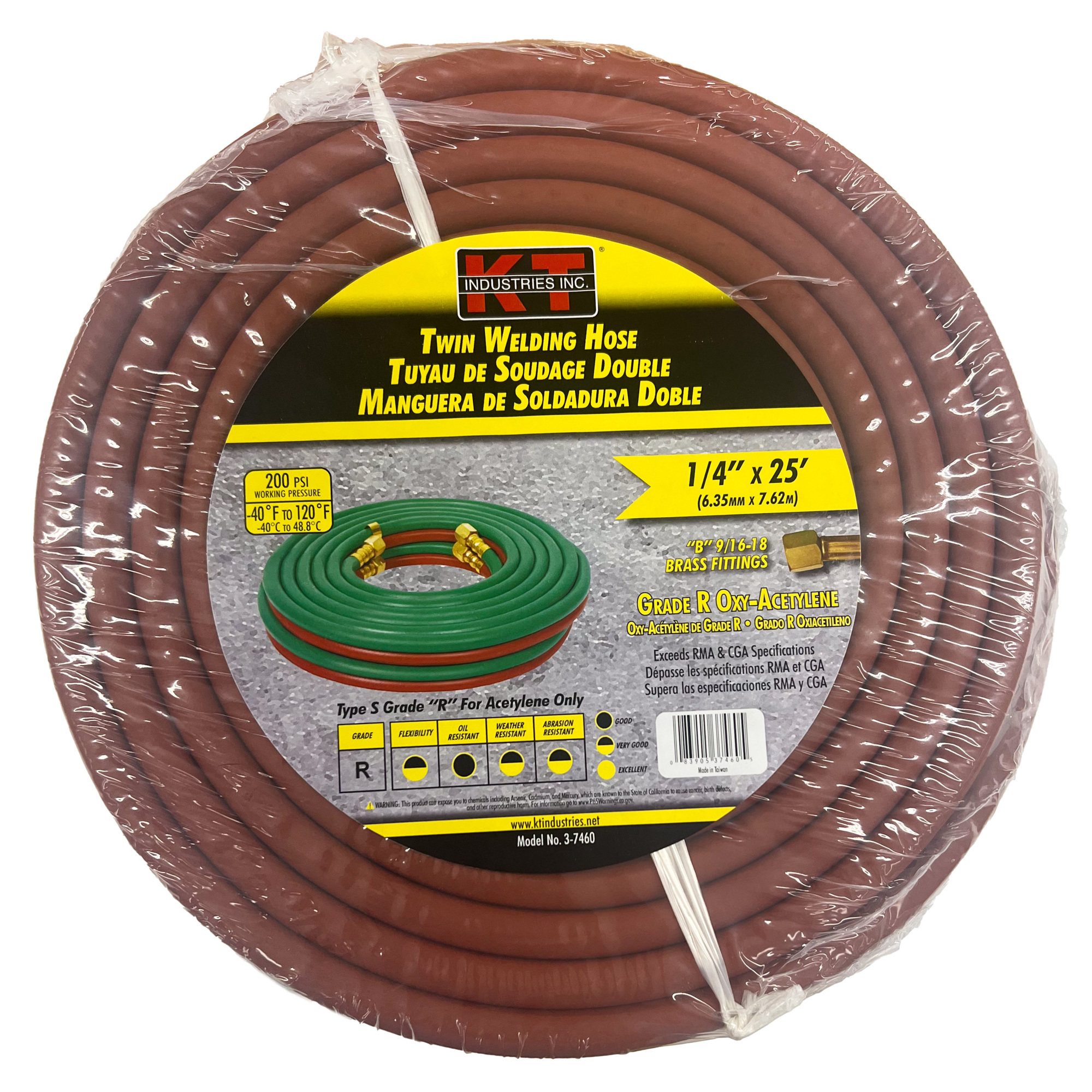 K-T Industries Twin Line Hose — 1/4in. x 25ft., Model# 3-7460